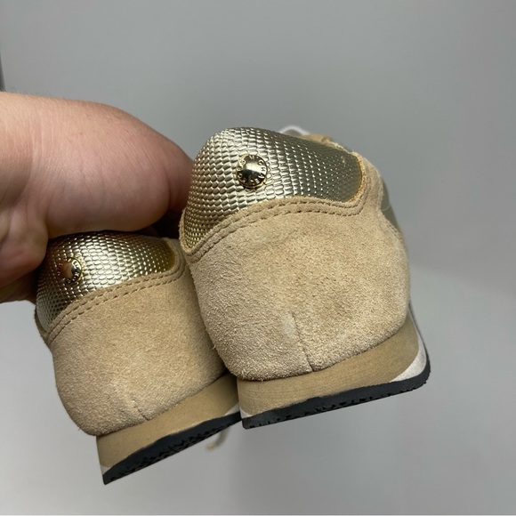 Michael Kors Gold And Tan Casual Stanton Trainer Sneakers sz 7.5 - Picture 7 of 11